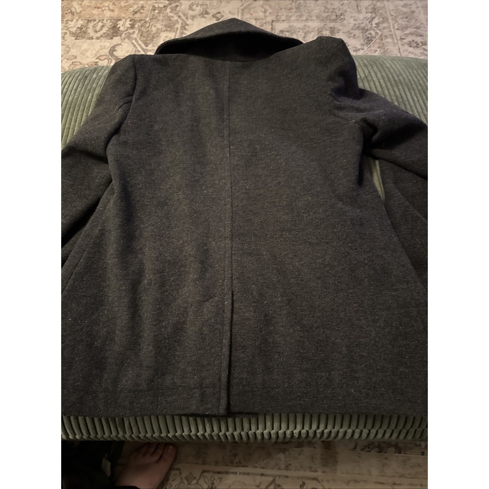 Vintage Y2K Aeropostale Small Grey Wool Blend Peacoat Womens S Double Breasted - Picture 6 of 6